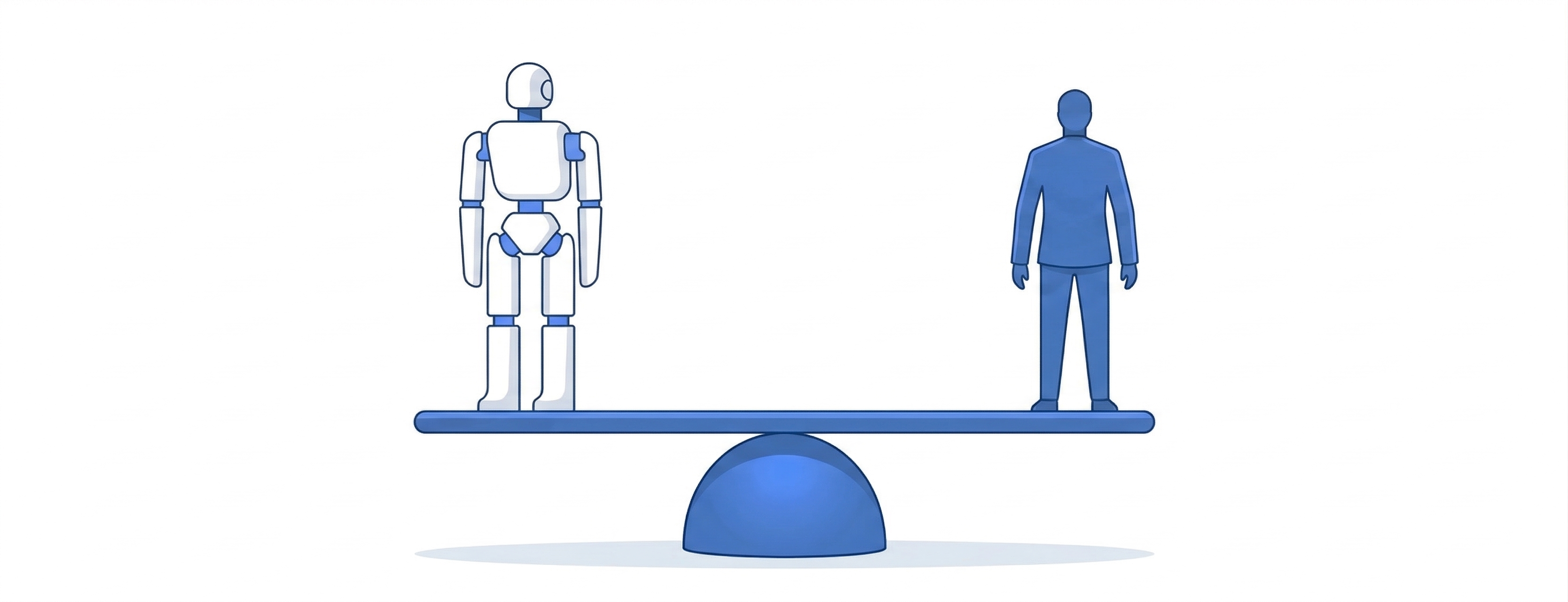 Business decision making showing balance between artificial intelligence insights and human judgment for maintaining strategic clarity and control